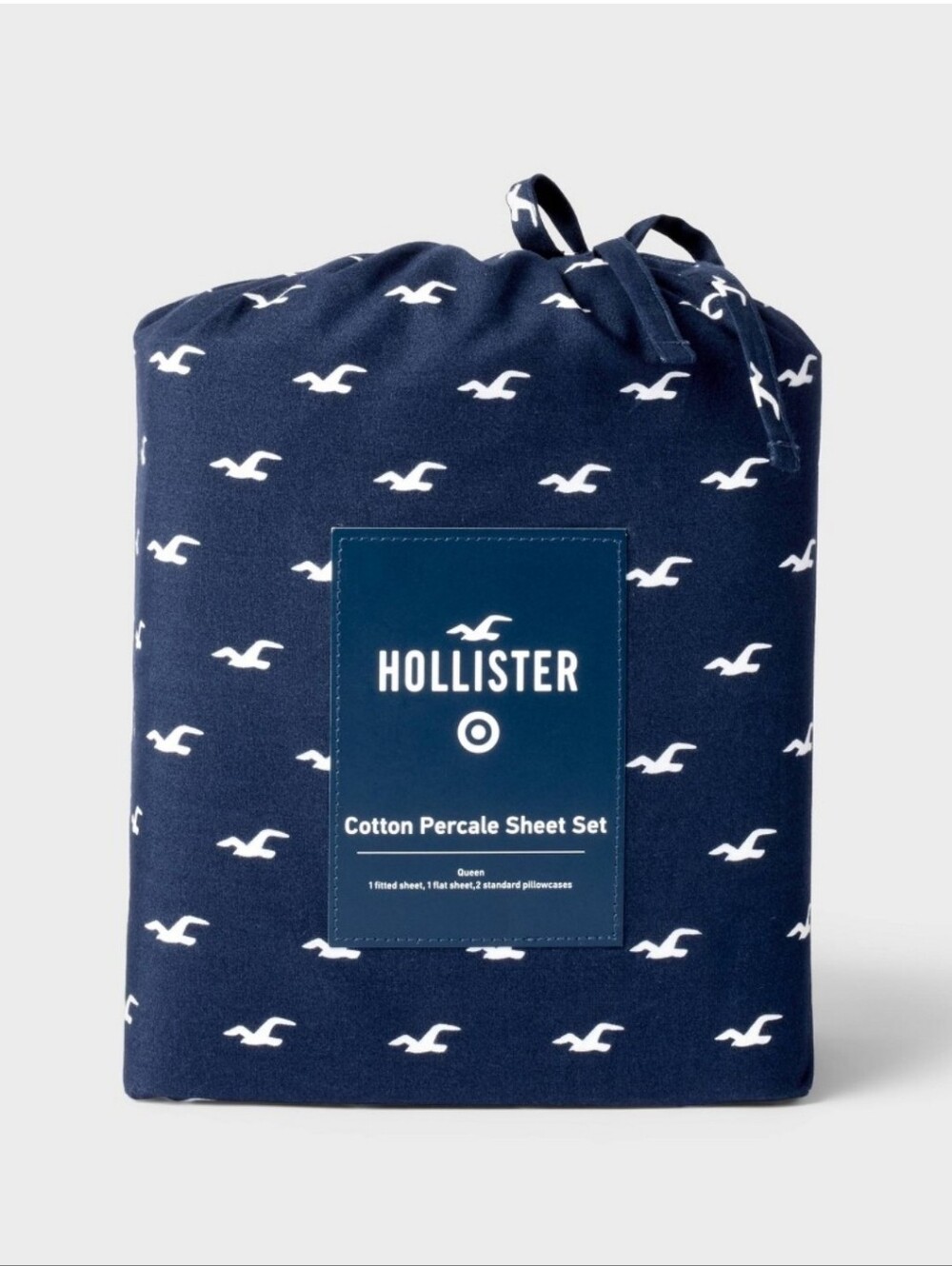 FULL Size Percale Seagull 4pc Sheet Set Navy Blue - The Hollister Target NEW